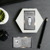 klassisch | Haarflossen und Schere | QR-Code Visitenkarte