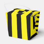 Klassisch hell Gelb und schwarz gestreift Ausstieg Geschenkschachtel (Rückseite)