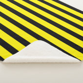 Klassisch hell Gelb und schwarz Streifen Sherpadecke (3/4)