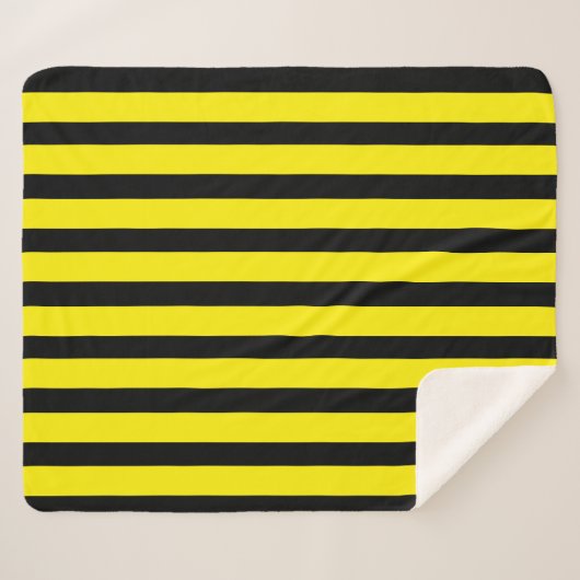 Klassisch hell Gelb und schwarz Streifen Sherpadecke (Vorderseite (Horizontal))
