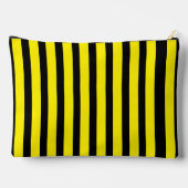 Klassisch hell Gelb und schwarz Streifen Zubehörtasche (Rückseite)