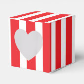 Klassisch hell Rot und Weiß Streifen Herz 2x2x2 Geschenkschachtel (Vorderseite)