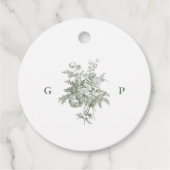 Klassisch Hellgrün Monogramm Hochzeitsgeschenk Geschenkanhänger (Vorderseite)