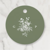 Klassisch Hellgrünes Monogramm-Hochzeitsgeschenk Geschenkanhänger (Vorderseite)