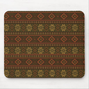 Klassisch herbstliche Fair Isle-/Colorwork-Musteru Mousepad