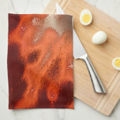 Klassisch in intensiven Rot-Korallen-Farbtönen Geschirrtuch (Viertel Falte)