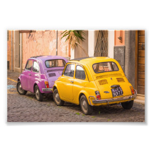 Klassisch italienische Fiat 500 Autos in Rom Itali Fotodruck
