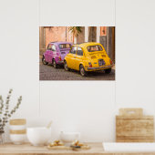 Klassisch italienische Fiat 500 Autos in Rom Itali Poster (Küche)