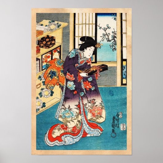 Klassisch japanisch Vintag ukiyo-e geisha Utagawa Poster (Vorne)