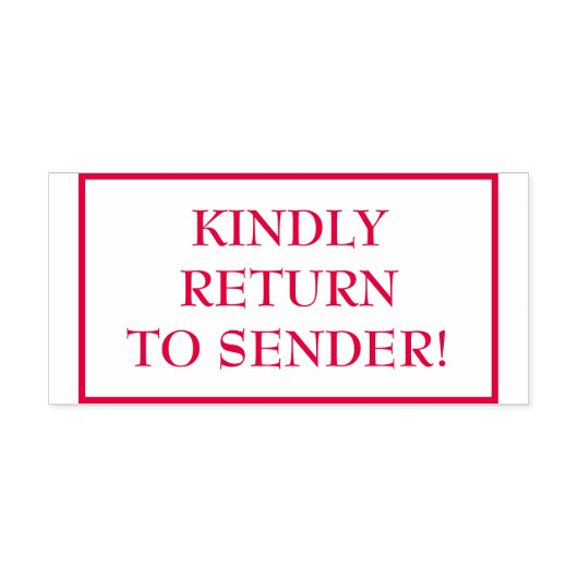Klassisch "KIND WIEDER ZUM SENDER ZURÜCK!" Briefma Permastempel (Design)
