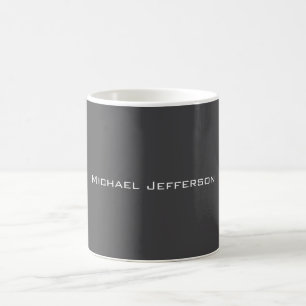 Klassisch Kreative Trendige Dunkelgrau & Weiß Kaffeetasse