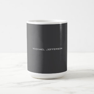 Klassisch Kreative Trendige Dunkelgrau & Weiß Kaffeetasse