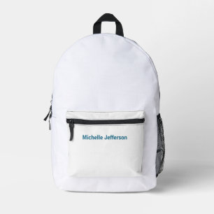 Klassisch Kreative Trendige Weiße Ozeanblau Bedruckter Rucksack