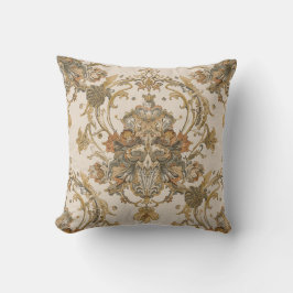 Klassisch, Luxus-Ornament, Gold Beigi Grau Kissen