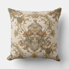 Klassisch, Luxus-Ornament, Gold Beigi Grau Kissen
