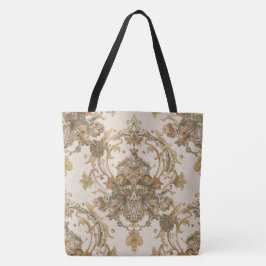Klassisch, Luxus-Ornament, Gold Beigi Grau Tasche