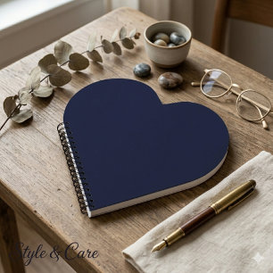 Klassisch marineblaue spiralgebundene Herzform Notizblock
