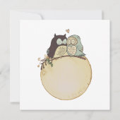 Klassisch minimalistisch ,Eulen in Liebe Dankeskarte (Rückseite)