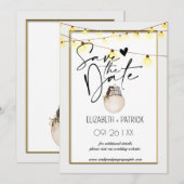 Klassisch minimalistisch ,Eulen in Liebe Save the  Einladung (Vorne/Hinten)