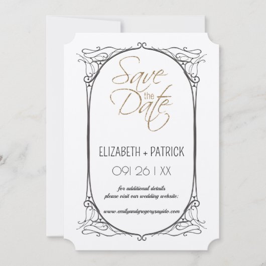 Klassisch minimalistisch ,Eulen in Liebe Save the  Einladung (Vorderseite)