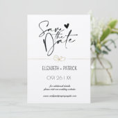 Klassisch minimalistisch ,Eulen in Liebe Save the  Einladung (Stehend Vorderseite)