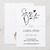 Klassisch minimalistisch ,Eulen in Liebe Save the  Einladung (Vorne/Hinten)