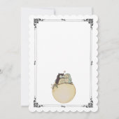 Klassisch minimalistisch ,Eulen in Liebe Save the  Einladung (Rückseite)