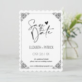 Klassisch minimalistisch ,Eulen in Liebe Save the  Einladung (Stehend Vorderseite)