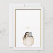 Klassisch minimalistisch ,Eulen in Liebe Save the  Einladung (Rückseite)