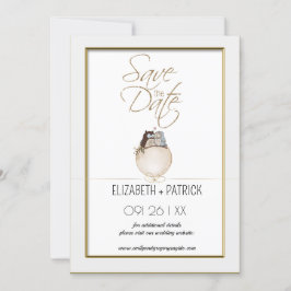 Klassisch minimalistisch ,Eulen in Liebe Save the Einladung