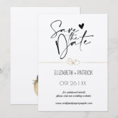 Klassisch minimalistisch ,Eulen in Liebe Save the  Einladung (Vorne/Hinten)