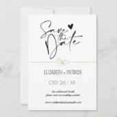 Klassisch minimalistisch ,Eulen in Liebe Save the  Einladung (Vorderseite)