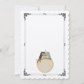 Klassisch minimalistisch ,Eulen in Liebe Save the  Einladung (Rückseite)