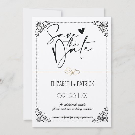 Klassisch minimalistisch ,Eulen in Liebe Save the  Einladung (Vorderseite)