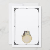 Klassisch minimalistisch ,Eulen in Liebe Save the  Einladung (Rückseite)