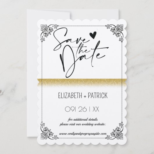 Klassisch minimalistisch ,Eulen in Liebe Save the  Einladung (Vorderseite)