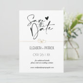 Klassisch minimalistisch ,Eulen in Liebe Save the  Einladung (Stehend Vorderseite)