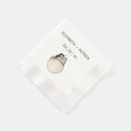 Klassisch minimalistisch ,Eulen in Liebe Serviette (Ecke)