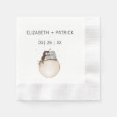 Klassisch minimalistisch ,Eulen in Liebe Serviette (Vorderseite)