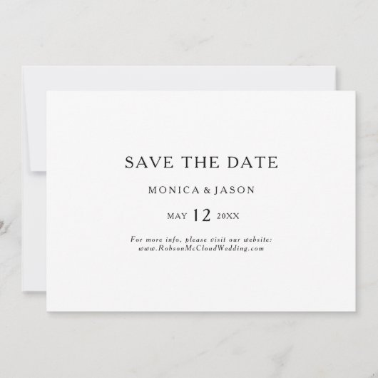 Klassisch Minimalistisch horizontal Save the Date (Vorderseite)