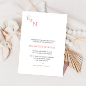 Klassisch minimalistische Hochzeit in Schwarz-Weiß Einladung