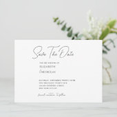 Klassisch minimalistische Hochzeit in Schwarz-Weiß Save The Date (Stehend Vorderseite)
