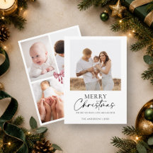 Klassisch minimalistischer 5-Foto-Weihnachtsgruß i