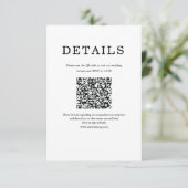 Klassisch minimalistischer QR-Code einfach in Weiß Begleitkarte (Stehend Vorderseite)