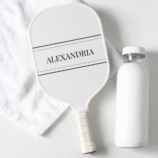 Klassisch minimalistischer schwarzer und weißer St Pickleball Schläger