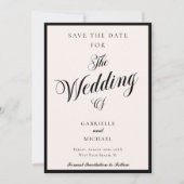 Klassisch minimalistisches altes Geld Schwarz Elfe Save The Date (Vorderseite)