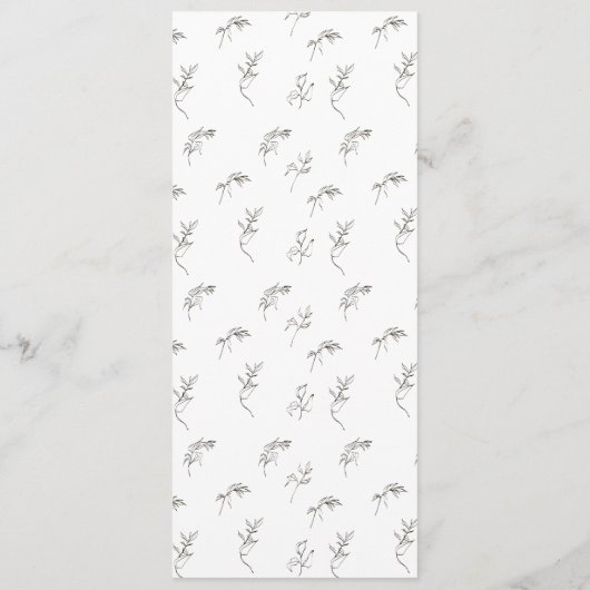 klassisch mit Monogramm elegant das Hochzeitsfest Programm (Rückseite)