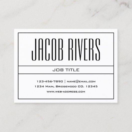 Klassisch modern Beruflich Schwarz & Weiß Visitenkarte (Vorderseite)