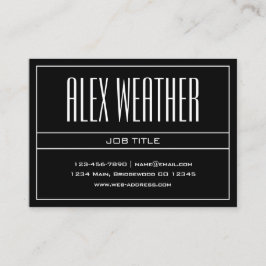 Klassisch, modern Beruflich, weiß und schwarz Visitenkarte