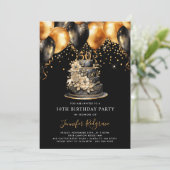 Klassisch modern elegant 50. Geburtstag Einladung (Stehend Vorderseite)